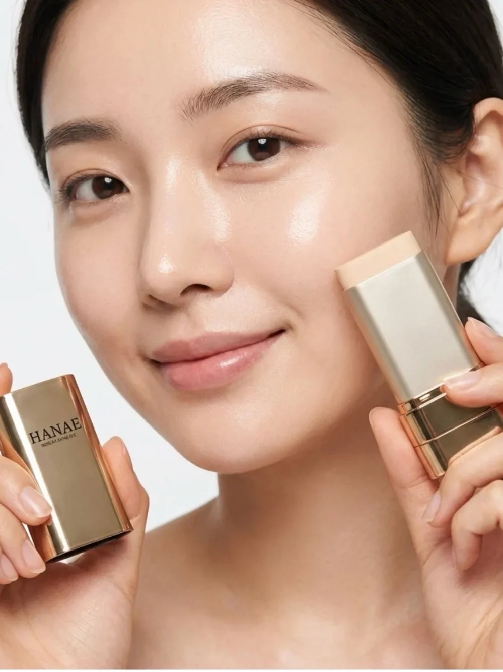 Korean Skincare Natural Beige Stick Foundation with Built-In Brush